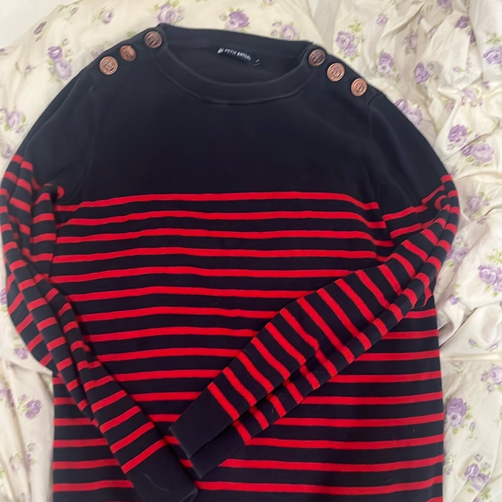 Petit Bateau Striped navy and red Sweater